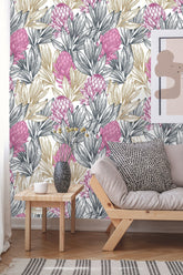 Protea Floral Vintage  Wallpaper